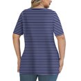 thumbnail image 3 of Tops de Manga Corta de Tamaño Más de las Mujeres, Blusas de Cuello en V Impresas de Verano de Moda para Uso Casual, Diario Y de Fiesta, 3 of 8