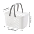 thumbnail image 3 of Small Plastic Storage Basket with Handle, Portable White Household Organizer Bin and Sundries Storage, Mini Shopping Tote for Kitchen and Bathroom Use, 3 of 6