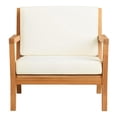 thumbnail image 4 of Pemberly Row Outdoor Solid Teak Arm Chair with UV Resistant Cushions in Natural, 4 of 12