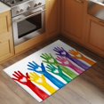 thumbnail image 2 of Cartoon Colorful Hands Front Door Rugs 2x3 ft Cute Watercolor Hands with Love Heart Small Rug for Entryway Non Slip Washable Bathroom Door Mat Absorbent Floor Mat for Indoor Entrance, 2 of 9