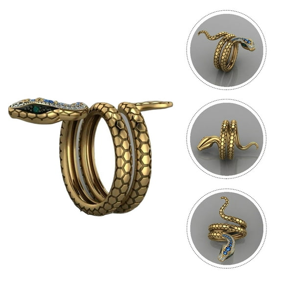UNOMOR Finger Jewelry 1Pcs Copper Snake Shaped Ring for Unisex Christmas