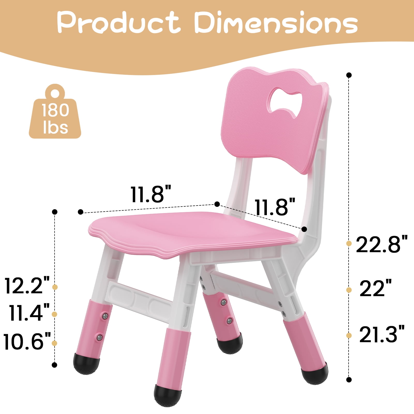 CazToi Height Adjustable Kids Chair Set of 2 Plastic Toddler Hammock Booster Seat