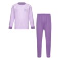 thumbnail image 3 of Jizyo Kids Boys Girls Long Johns Thermal Underwear Set Long Sleeve Rabbit Printed Crewneck T-Shirt and Elastic Waist Pants Purple 7-8, 3 of 7