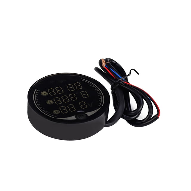 Negro Motocicleta Led Voltaje Medidor Reloj Universal Electrónico Digital Termómetro Temperatura Tiempo,3 En 1 matsuzay VI006109-00