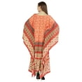 thumbnail image 4 of Moomaya Printed Rayon Turkish Maxi Kaftan For Women Beachwear Bikini Cover Up Resort Dress, 4 of 7