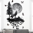 thumbnail image 1 of Adhesivos de pared con forma de lobo aullador, Halloween, noche y luna, 30 x 120 cm, 1 of 3