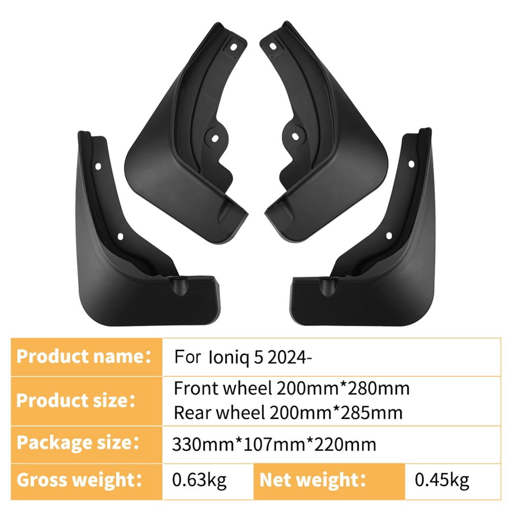 01 4pcs For Hyundai Ioniq 5 2024+ Car Mudflaps Mudguards Splash Guards Wheels Fender Flaps Mudguards Tire Fenders Mud Flaps