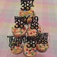 thumbnail image 5 of 30PCS Black 38th Birthday Cupcake Toppers Glitter Thirty Eight Happy 38th Straight Outta 1988 Cupcake Picks for Cheers to 38 Years Birthday Wedding Anniversary Party Cake Decorations Supplies, 5 of 10