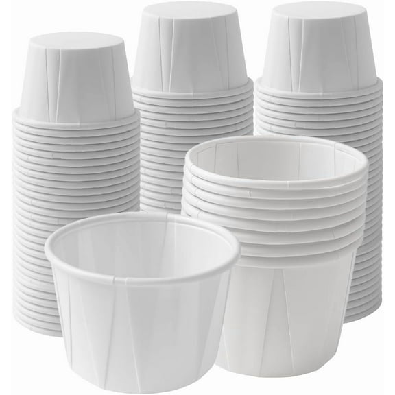 Vakly Paper Souffle Cups 3/4 oz (0.75 oz) (500 Pack) – Small Disposable Medicine Cups & Portion Cups for Medication, Pills, Condiments, Food Tasting & Sample Serving