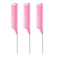 thumbnail image 1 of Rat Tail Combs Parting Comb: 3Pcs Rat Tail Comb Set, Long Steel Pin Rat Tail Teasing Comb, Hair Combs for Salon Hair Stylist, Tail Combs Metal ,Parting Combs for Women, 1 of 5