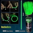 thumbnail image 2 of Pulseras verdes YOFOBU de Glow Sticks, 300 unidades, +8 pulgadas, 2 of 6