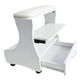 thumbnail image 1 of kowaku Repose-Pieds de Pédicure Mobile Tabouret Réglable avec Roues Ensemble d'Outils de Pédicure Support Blanc, 1 of 8