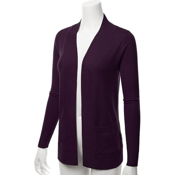 TheLovely Women & Plus Open Front Drape Classic Knit Cardigan With Pockets