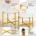 thumbnail image 6 of Costway Indoor and Outdoor Round Coffee Table Set of 2 21.5" & 25.5" Nesting Coffee Tables Circle End Table White, 6 of 10
