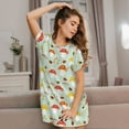 thumbnail image 3 of Naloa Mushroom Bee Print Women Nightgowns,Womens Loungewear,Short Sleeve Sleepwear,Comfy Ladies Nightdress, 3 of 6