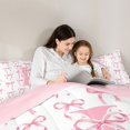thumbnail image 4 of Manfei Initial Letter Alphabet I Queen Comforter Set,Cute Bow Comforter Sets Queen,Pink Reversible,3-Piece,1 Comforter and 2 Pillowcases, 4 of 7