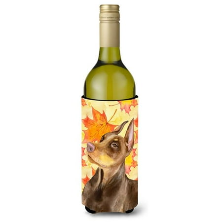 

Doberman Pinscher Fall Wine Bottle Beverge Insulator Hugger