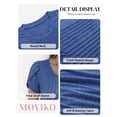 thumbnail image 4 of MOYIKO Women Tshirts Short Sleeve Summer Top Petal Sleeve Pleated Tunic Tee Bright Blue Round Neck Basic T Shirts Clothes Size L, 4 of 7