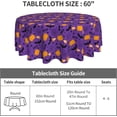 thumbnail image 3 of Halloween Round Tablecloth 60 Inch Boo Purple Table Cover Pumpkin Bat Themed Waterproof Wipeable Table Cloth for Party Picnic Kitchen Home Decoration, 3 of 6