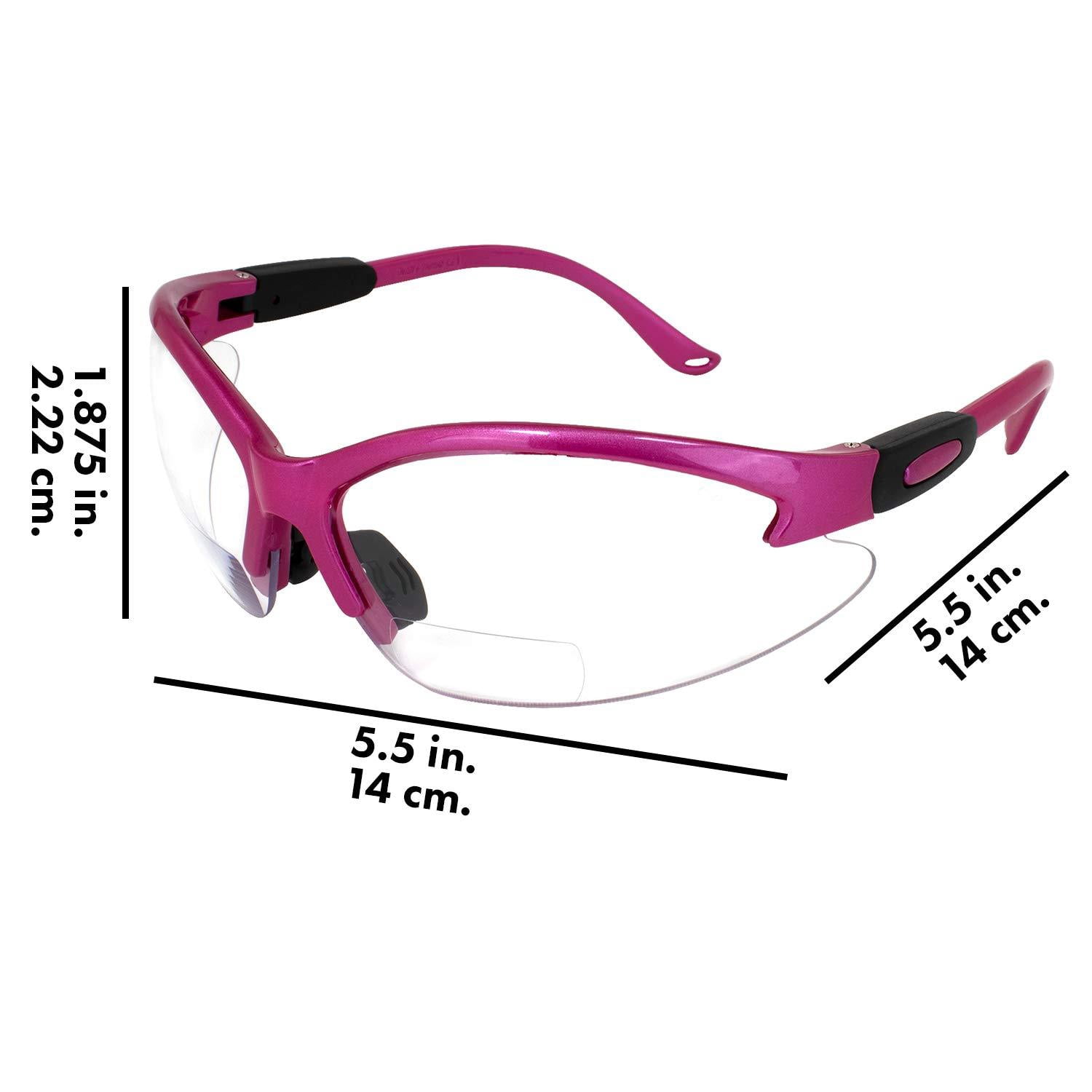 Safety Cougar Safety Glasses With Pink 1.5 Clear Lens
