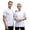 White, variant on Chef Coat Jacket for Women Casual Cover Up Button Down Tops Short Sleeve Work Wear (Black, Size L)