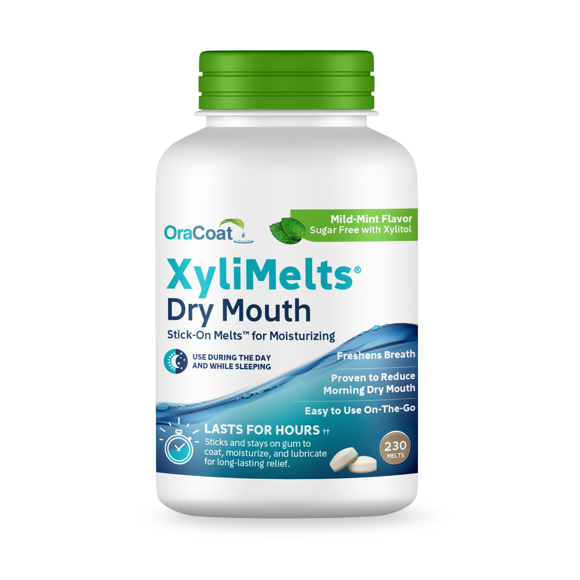 OraCoat XyliMelts for dry mouth, Mild Mint, 80 ct Box