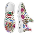 thumbnail image 1 of Zapatos planos con estampado de calaveras góticas y flores para mujer, zapatillas ligeras con plataforma y cordones, cómodas, 1 of 6