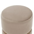 thumbnail image 6 of Duhome Round Ottoman Footstools Velvet with Gold Circle Khaki 1 Pcs, 6 of 7