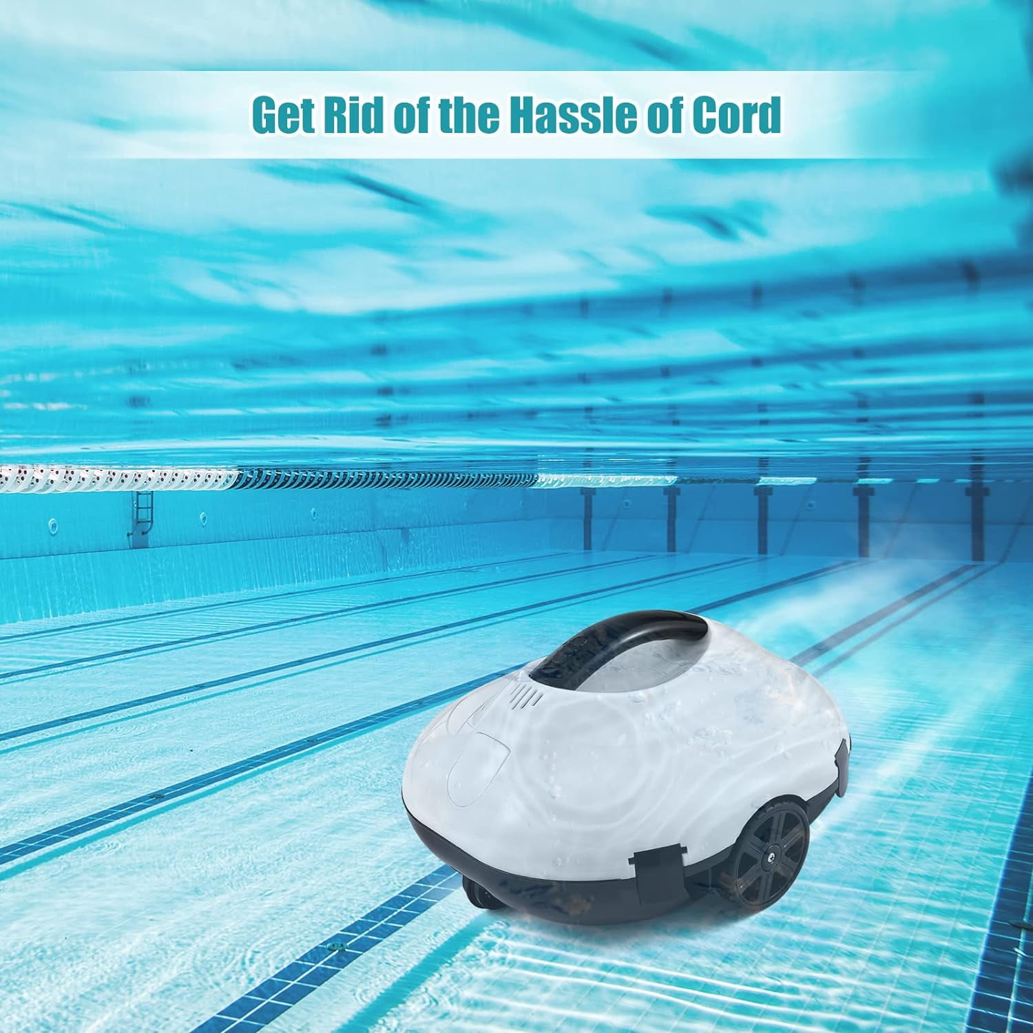 Blossom Robotic Pool Cleaner Cordless 130 Mins Runtime For In-Ground Pools up to 850 Sq Ft