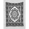thumbnail image 1 of Celtic Tapestry, Filigree Style Endless Celtic Knot Pattern with Abstract Style Floral Petals, Wall Hanging for Bedroom Living Room Dorm Decor, 40W X 60L Inches, Black and White, by Ambesonne, 1 of 2