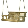 thumbnail image 6 of Porchgate Amish Heavy Duty Rollback Console Porch Swing, 5-Foot, Dark Walnut Stain, 8Ft Rope, 6 of 10