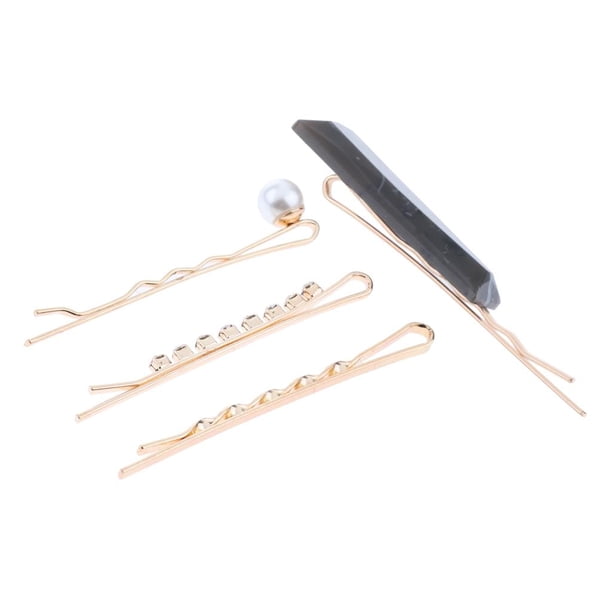 Pinzas Para El Cabello Irregulares De Horquilla De De Imitación Para Niñas Black_4Pcs Yinane Pinza para el cabello