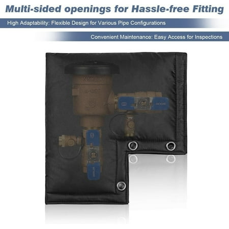 Wellco 12 in. x 13 in. Outdoor Freeze Protection Insulated Cover Faucet Cover Pipe Cover Water Pipe Frost Cover Black