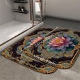 thumbnail image 2 of 1pc Lotus Flower with Ornate Absorbent Non-Slip Bathroom Thickened Flannel Rug Decor,Soft,Quick Drying,Suitable For Indoor/outdoor Use,Bathrooms,Bedrooms,Kitchens,Terrace,Laundry Rooms,16"x24", 2 of 9