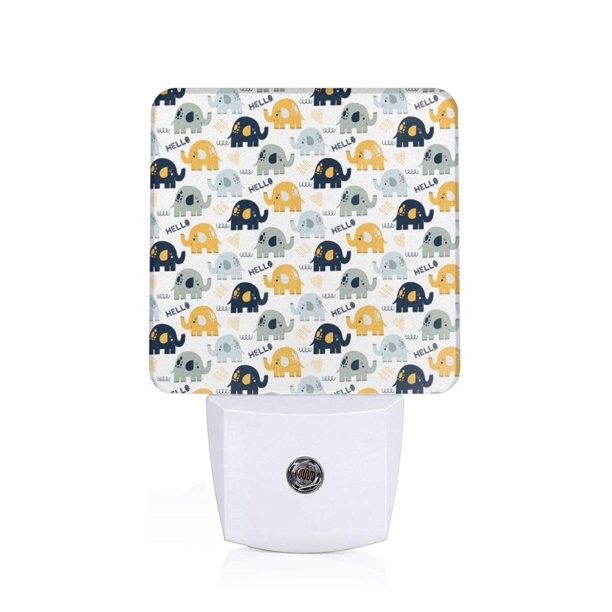 Balery Cute Elephant Luz Nocturna LED con Sensor Automático, Enchufe con Sensor Crepuscular, Luz Suave de 0.5W para Dormitorio, Pasillo, Baño-EU