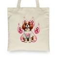 thumbnail image 2 of Faith Love Hope Cavalier King Charles Spaniel Breast Cancer Awareness Survivor Canvas Tote Bag Dog Lover Gifts Reusable Shopping Grocery Bag - 02017, 2 of 5