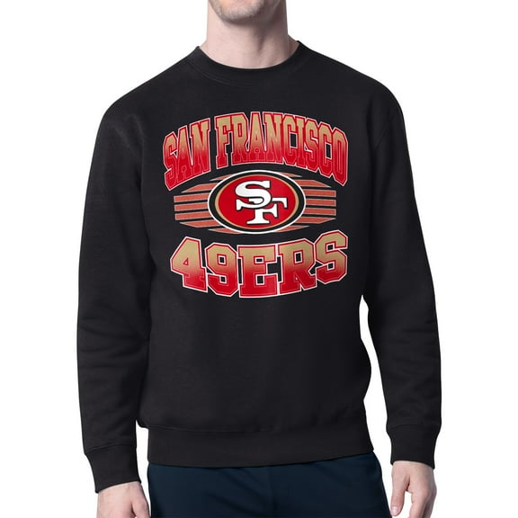 Men's Starter Black San Francisco 49ers Team Grit Graphic Fleece Pullover Sweatshirt