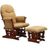Dorel - Deluxe Glider Rocker and Ottoman, Walnut