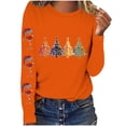 thumbnail image 2 of Babysbule Tops for Women Christmas Tree Women Casual Long Sleeve O-neck Sweatshirt Pullover Blouse, 2 of 4