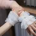 thumbnail image 6 of Sequins Wrist Cuffs Detachable Elegant Wristband Flared Tulle Ruffled False Bowknot Cuffs Sweater Wristband, 6 of 15