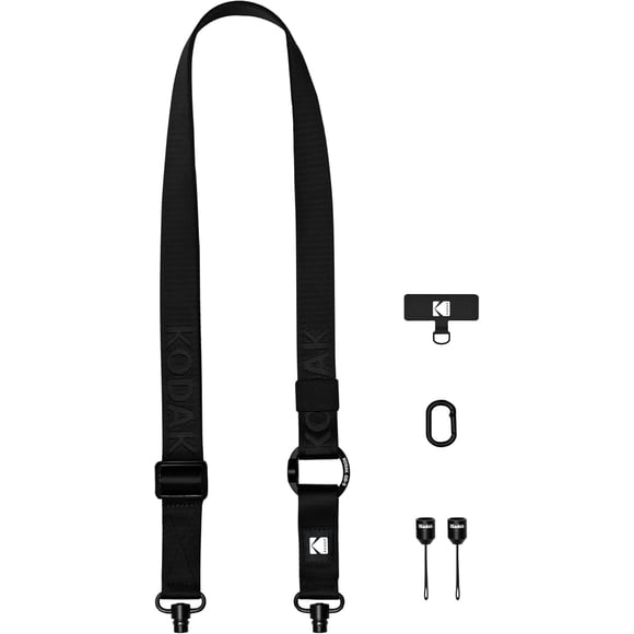 KODAK Multi-Purpose Camera Strap (Black) - Quick-Detach System, Lightweight, Durable Metal Swivels, Multiple Usages, SLR Cameras, Compact Cameras, Smart Phones