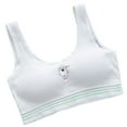 thumbnail image 2 of BLTIBY Cotton Girls Training Bra Cami Training Seamless Printed Thin Bras for Teens with Cheast Pads Comfortable Fashion Bralette White 7-10 Years, 2 of 3