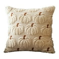 thumbnail image 2 of Pumpkin Fall Decorative Throw Pillow Covers 17.7"x17.7", Halloween Pumpkin Pillow Cover, 3D Velvet Fall Throw Cushion Cover for Sofa Bed Decor, Soft Pillowcase for Halloween Party Home Decoration, 2 of 6