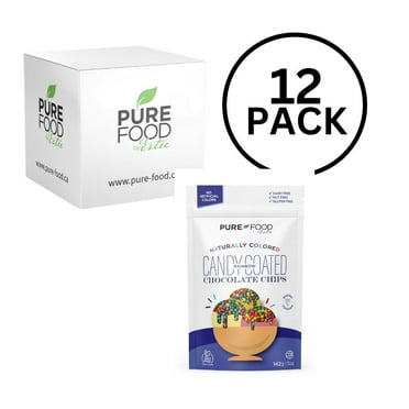 Pure Food by Estee Rainbow All Natural Candy Coated Mini Chocolate Chips, 5oz, 12/Pack