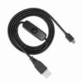 thumbnail image 1 of 1M Micro USB Power Charging Cable with On / Off Switch for  3/2/B / B + / A - No Need to Pull Cable, Just Press Button, 1M Length, 1 of 7
