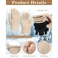 thumbnail image 3 of 2 Pairs Kids Fleece Lined Gloves Winter Thick Warm Thermal Cable Knit Gloves for 6-10 Years Boys Girls, 3 of 6