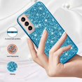 thumbnail image 2 of Phone Case for Samsung S22 Plus Case Glitter Sparkle Gold, Samsung Galaxy S22 Plus Case Silicone Anti-fingerprint Glamorous Shiny Cover Thin (Blue), 2 of 14