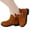 Brown, variant on Girls Ankle Boots Kids Buckle Strap Side Zipper Short Booties Low Heel Outdoor Warm Shoes