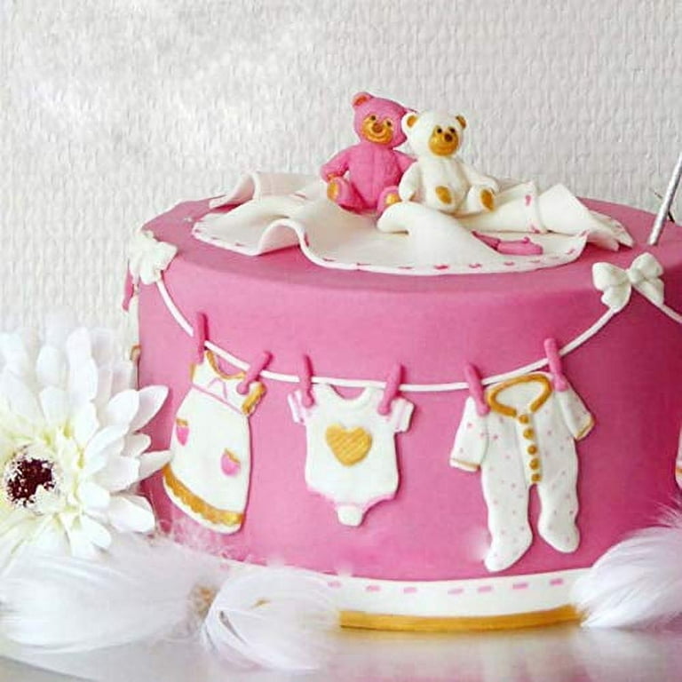Baby Shower Theme Mini Cake Fondant Mold,Cake Decorating Mold,Gummy Sugar Chocolate Candy Cupcake Mold,Set of 4