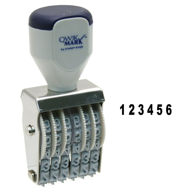 QWIKMARK Rubber Number Stamps - Number Stamp - 6 Bands - Gray - Steel - 1 Each QWIKMARK Rubber Number Stamps - Number Stamp - 6 Bands - Gray - Steel - 1 Each
